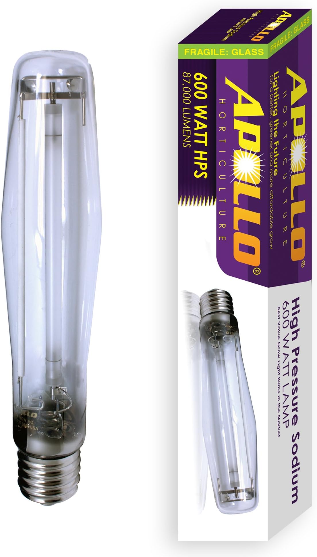 Apollo Horticulture GLBHPS600 600 - Watt High Pressure Sodium HPS Grow Light Bulb Lamp