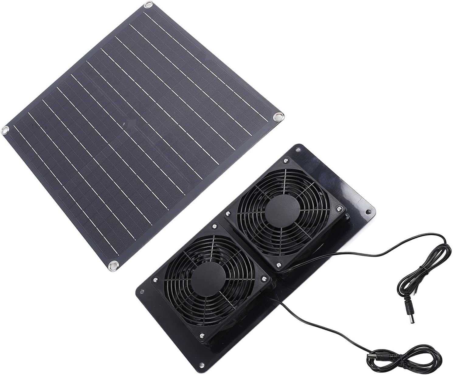 Fafeicy 20W Solar Exhaust Fan, High Speed 3000 RPM Solar Panel Vent Fan for Greenhouse Chicken Coop Pet House Attic with Heavy Duty Aluminum
