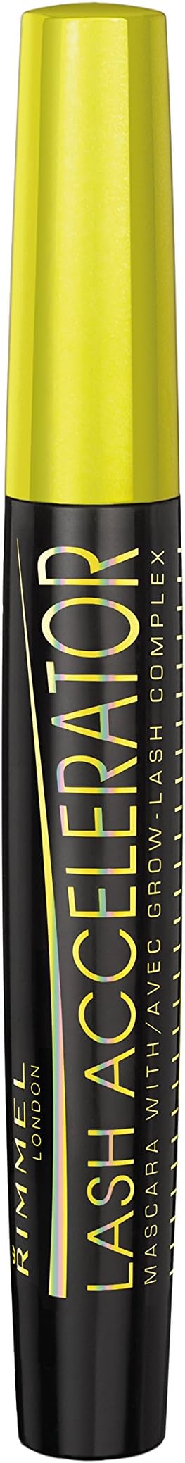 Rimmel London Lash Accelerator Mascara, Ultra-Lengthening, Grow-Lash Complex, Hybrid Bristle Brush, 003, Extreme Black, 0.23oz