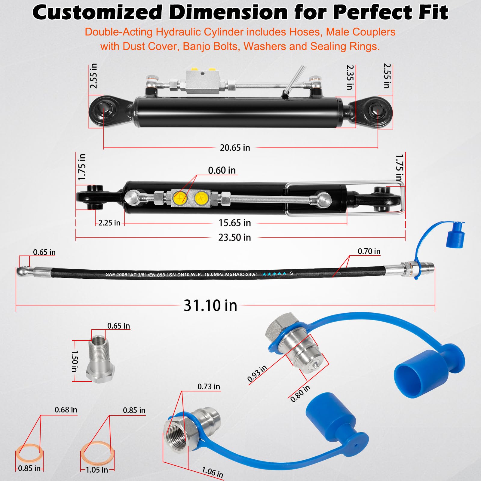 Amazon.com: SPH320033 Hydraulic Top Link Cat. 1-1 with Locking  