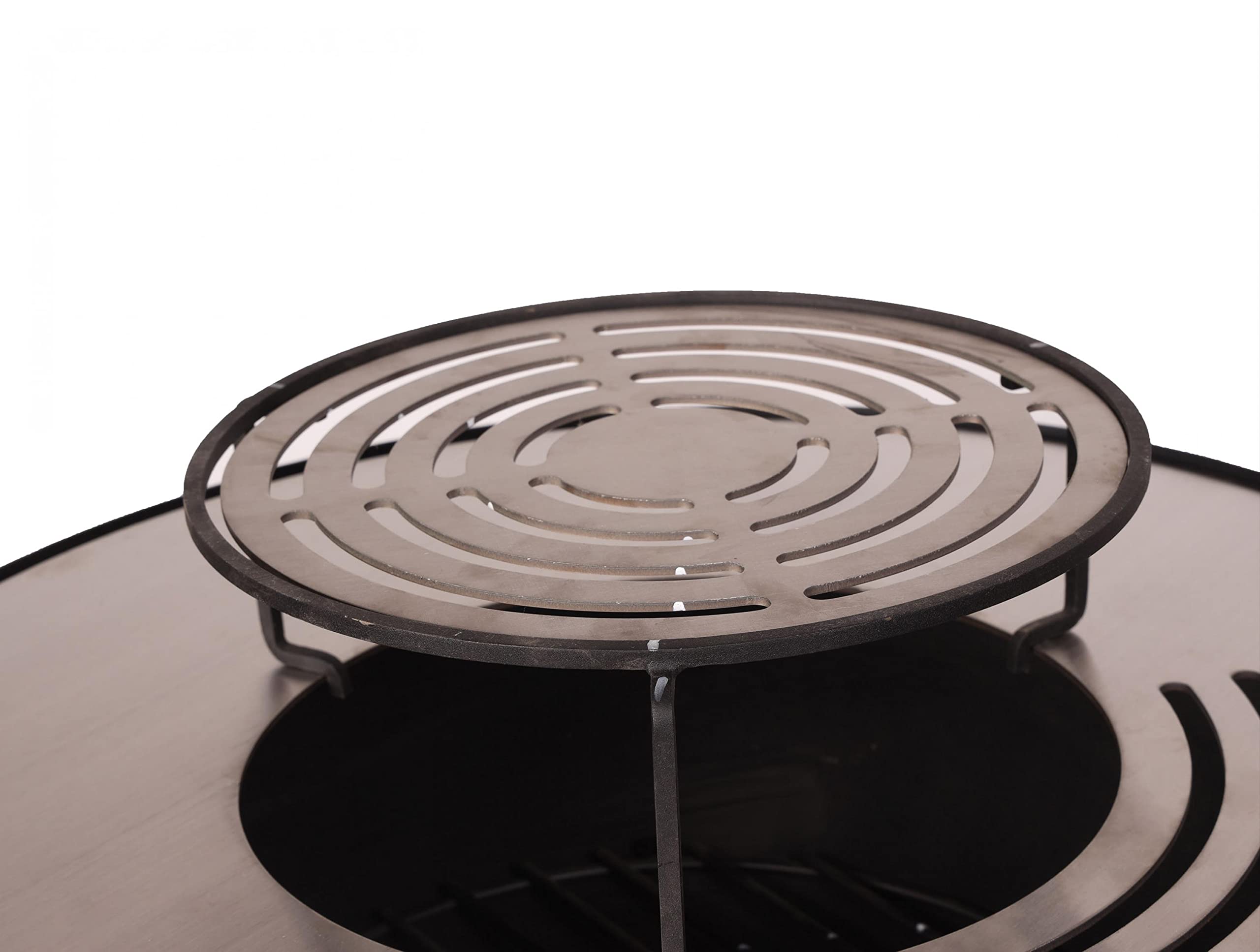 PUR LINE | Barbecue en acier avec grille en acier inoxydable et fonction brasero – Barbecue diamètre 60 cm, comprend couvercle étanche, tiroir cendrier et espace pour le bois de chauffage