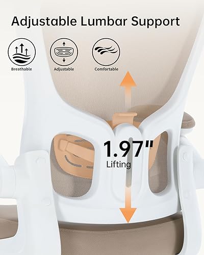 Miniatura 5 de Silla de oficina ergonómica, silla de escritorio giratoria de piel sintética con soporte lumbar, altura ajustable, silla ejecutiva con reposabrazos