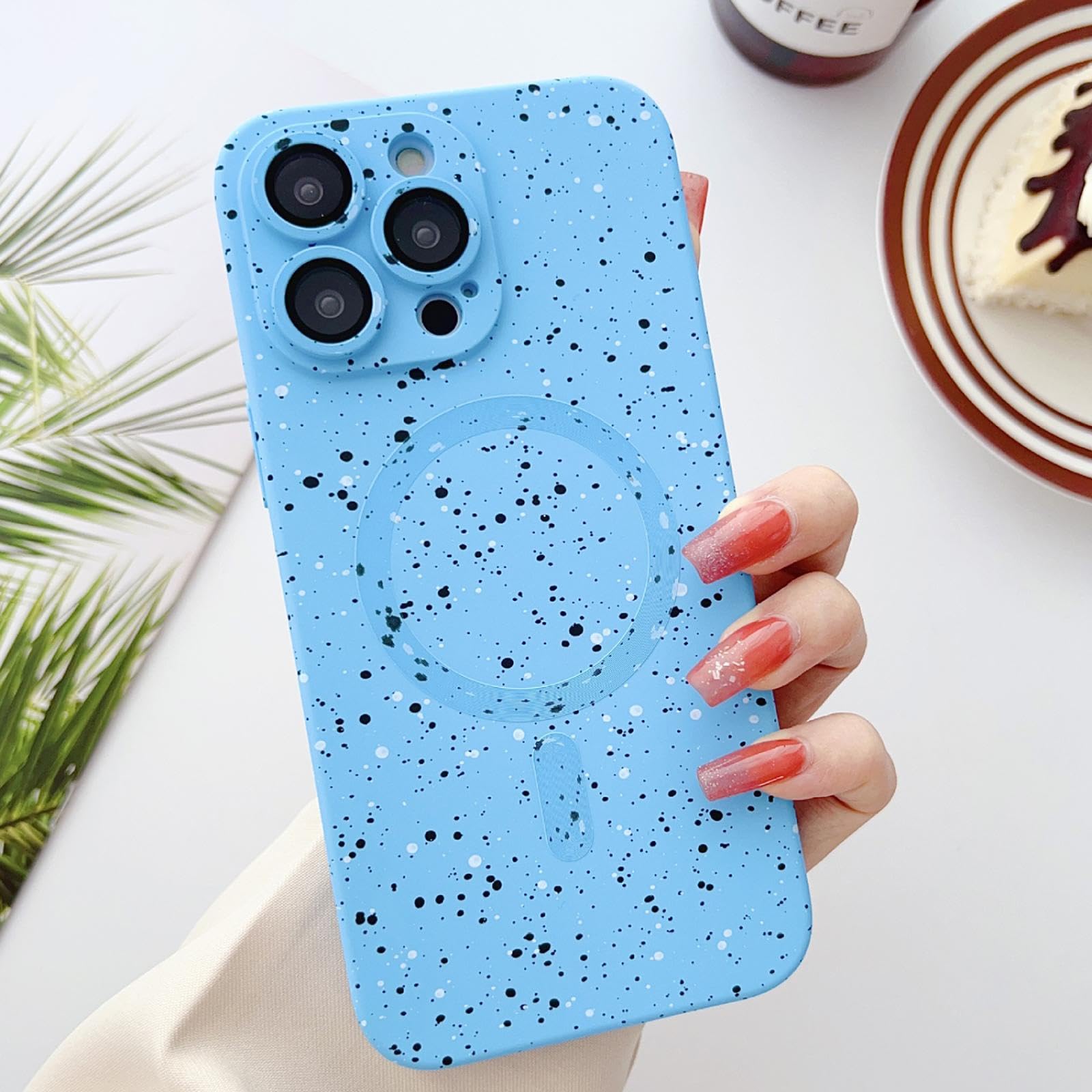 Coque antichoc magnétique iPhone 11 bleu texture anti-rayures