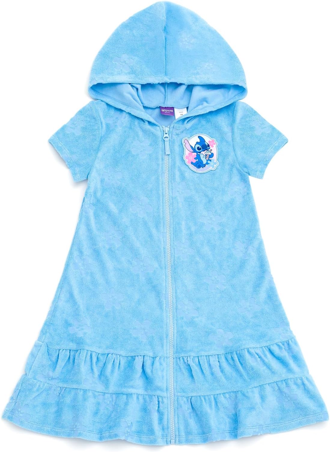 Girls Loop Terry Cloth Hooded Zip Up Swimsuit Cover-Up Infant to Big Kid Sizes (12 Months - 14-16)
