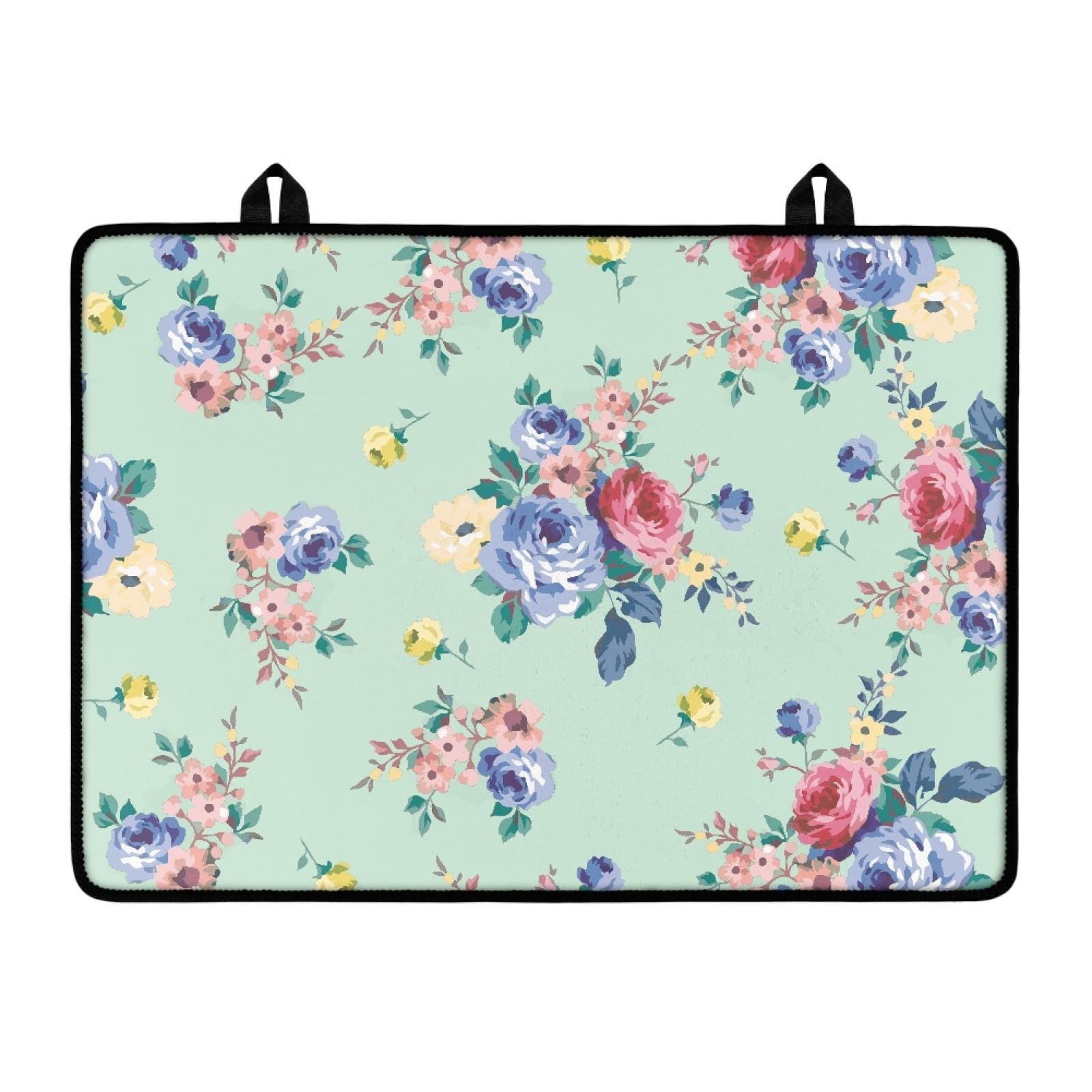 Floral Stove Top Protector for Electric Stove,Flat Top Oven Cover Mat,Glass Cooktop Covers,Silicone Stove Covers Foldable Stove Cover Waterproof Countertop Protector(29.18"x20.96",Green)