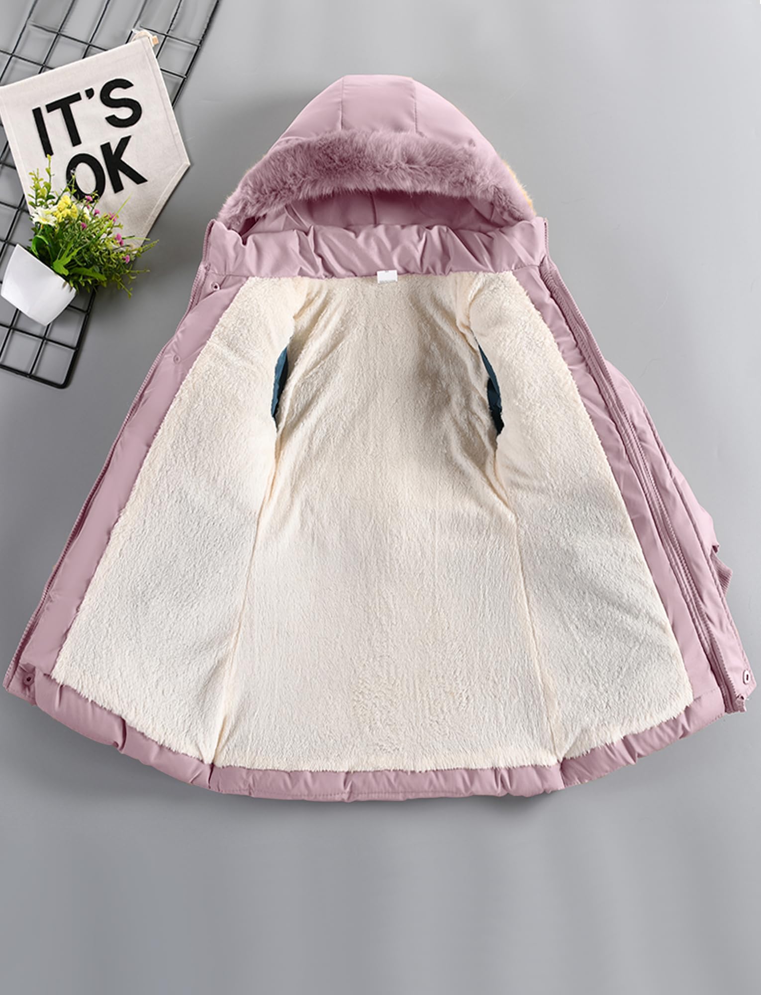 Happy Cherry Cappotto Ragazza Giubbino con Cappuccio Giacca Invernale Manica Lunga Giubbotti Caldo Inverno 5-10 Anni