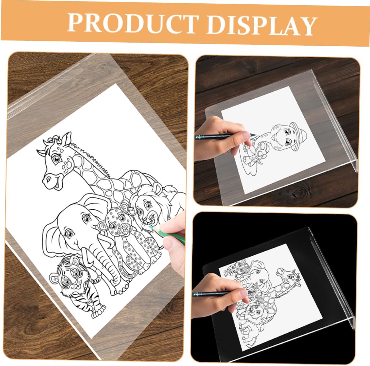 TEHAUX Desktop Easel for Drawing Board Acrylic Sloped Stand Antistain Pad for Watercolor Oil Sketching