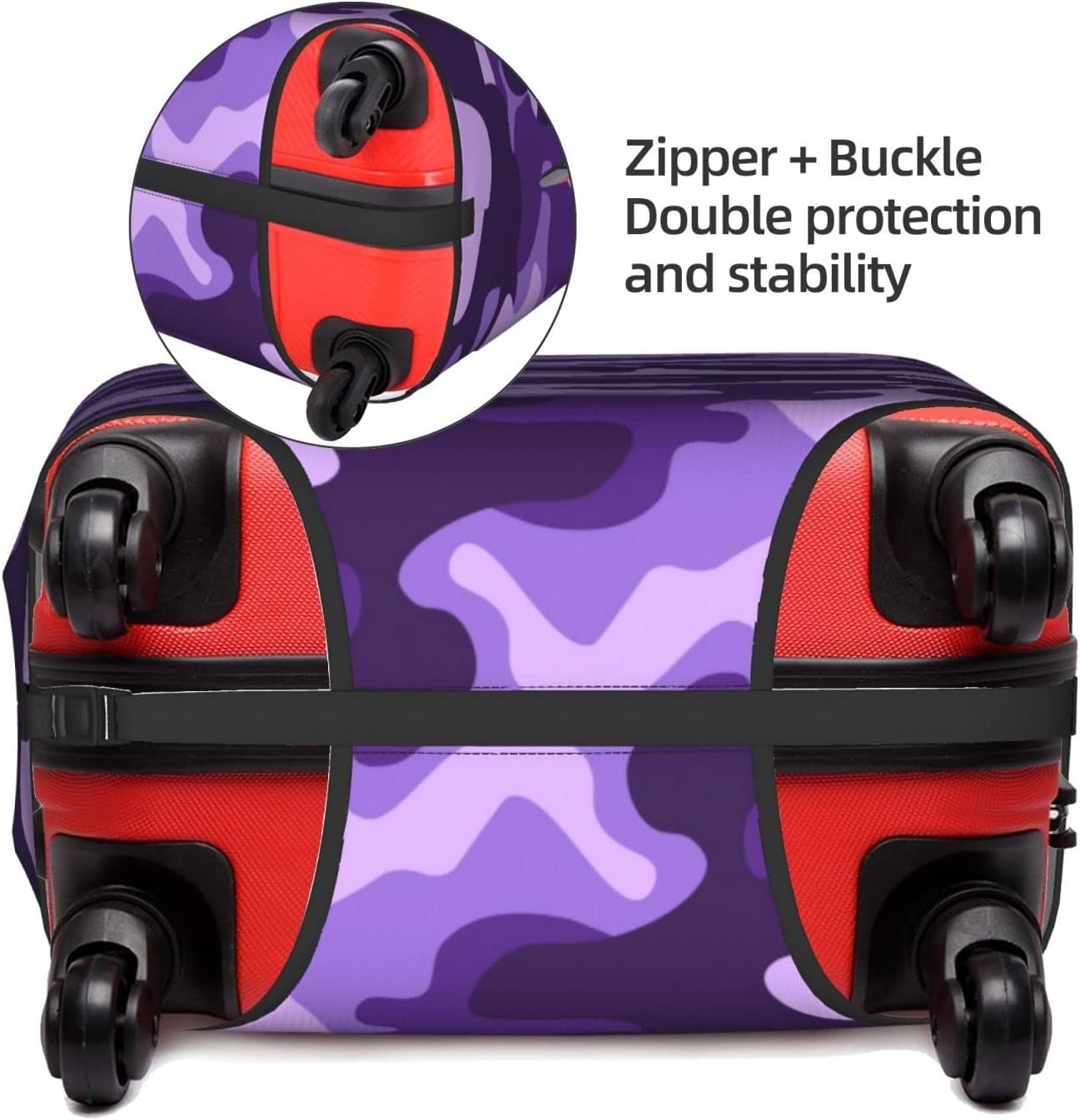 review Luggage Cover Elastic Washable Stretch Suitcase Protector Anti-Scratch Travel Suitcase Cover for Kid and Adult Purple Camouflage XL (29-32 inch suitcase)