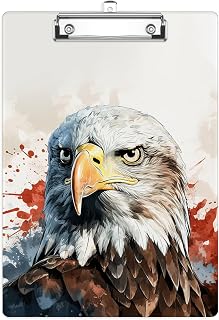 American Eagle Plastic Clipboards,Cute Fashion Clipboard Decorative 8.5" x 12.5"Standard A4 Size Clipboards,Acrylic Clipboard for Teacher,Social Worker,Students,Nurse,Office Supplies