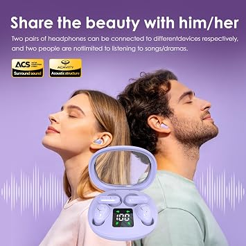 Mini Wireless Sleep Earphones, Designed for Side Sleepers Invisible Flat Earbuds, Comfortable for Small Ears, Discreet in-Ear Design, Skin-Friendly, Ideal for Women and Work Use (Skin)