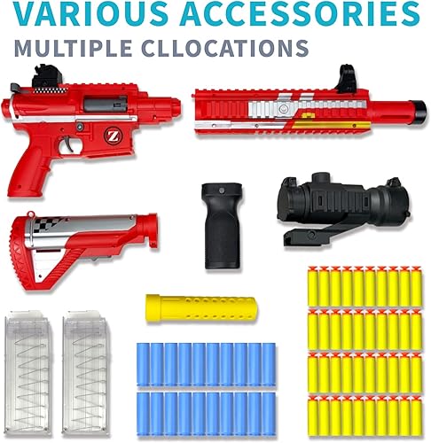 Miniatura 5 de AGM MASTECH Pistola de juguete 416 de bala suave, diseño de expulsión de carcasa vacía, 40 dardos de espuma suave, 20 carcasas, 2 revistas. Pistola