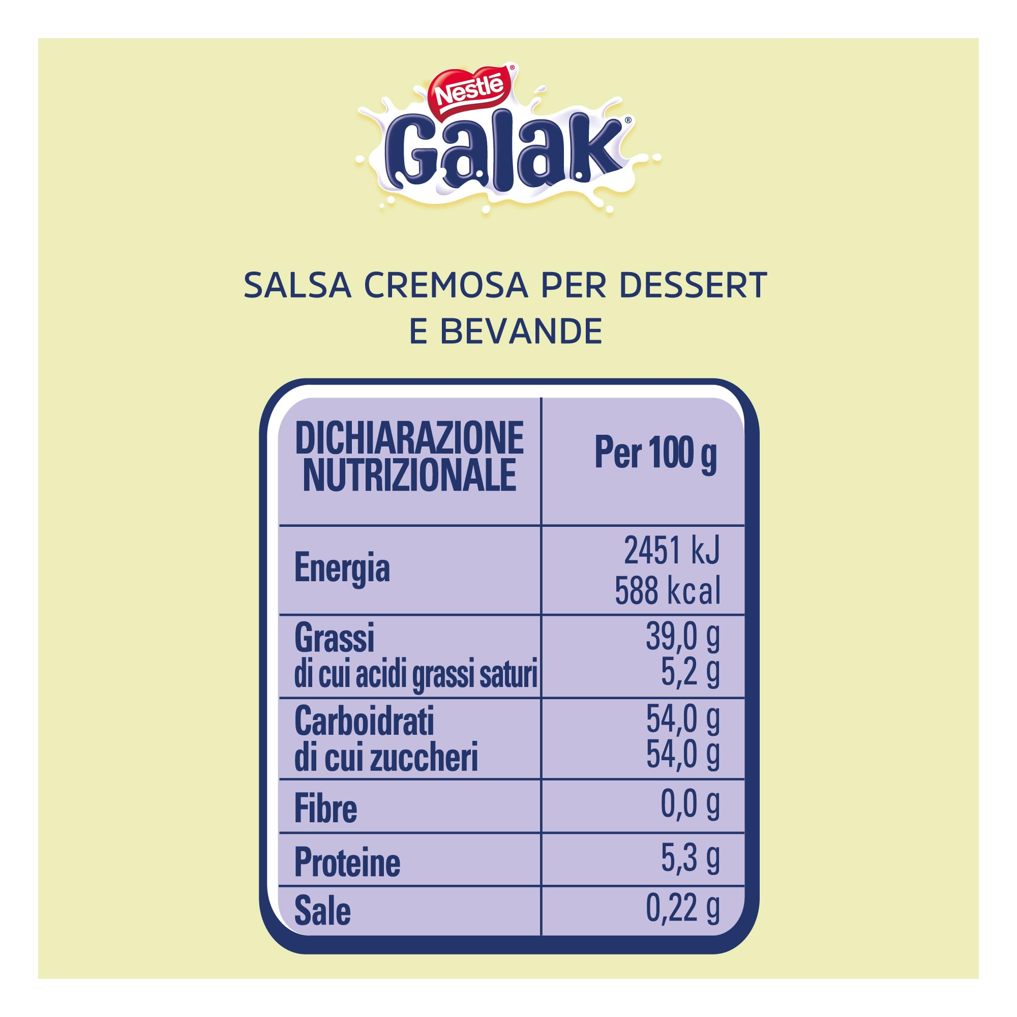 GALAK PROFESSIONALE Salsa Cremosa, Bottiglia 1kg