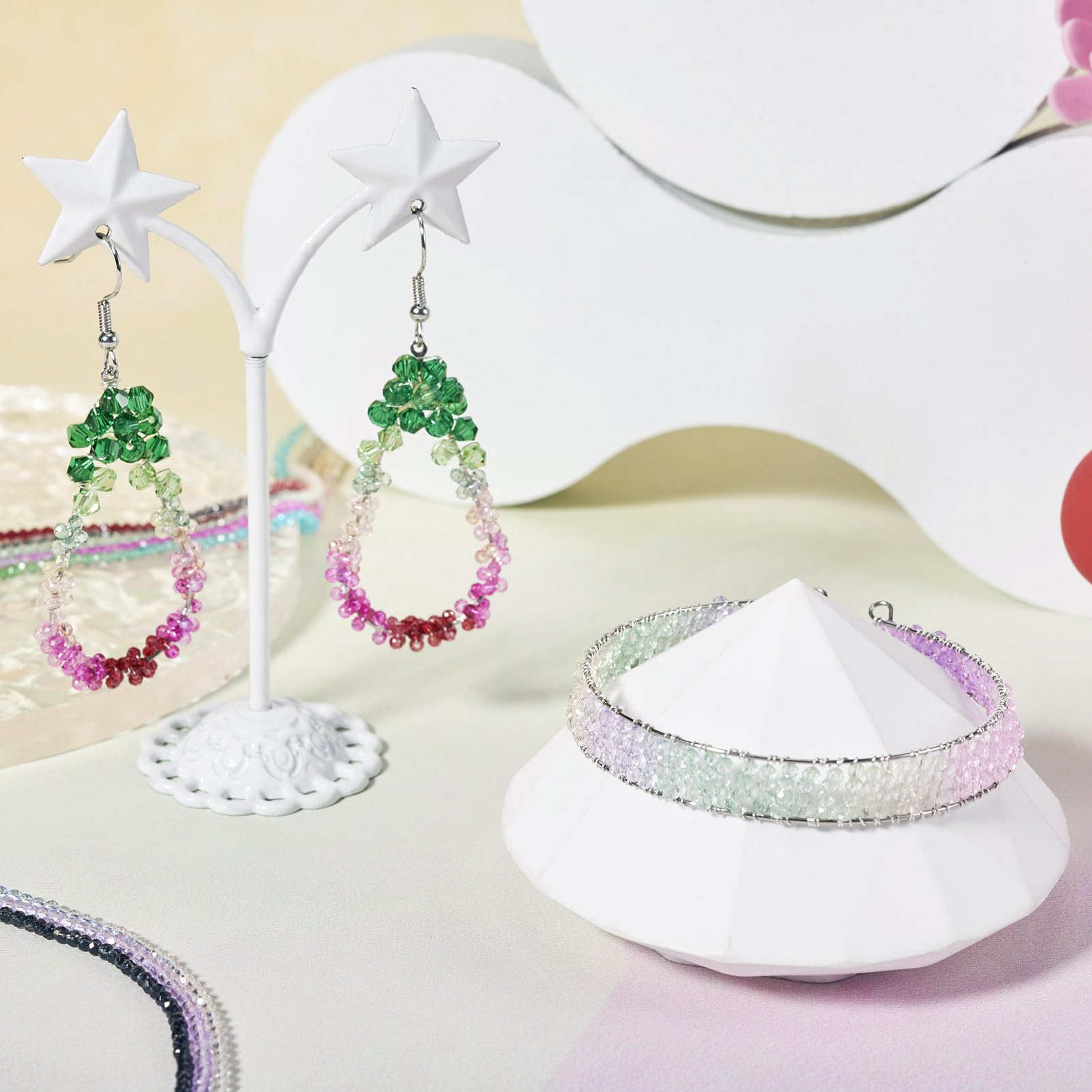 Perline A Sfera Con Sfaccettature Rotonde Perline Distanziatrici Allentate In Vetro Di Cristallo For La Creazione - Foto 7