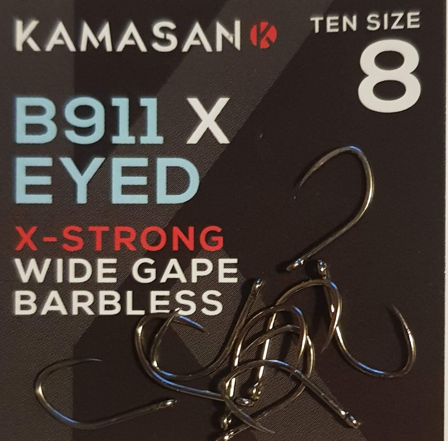 KAMASAN B911 X EXTRA STRONG BARBLESS EYED FISHING HOOKS CARP COARSE