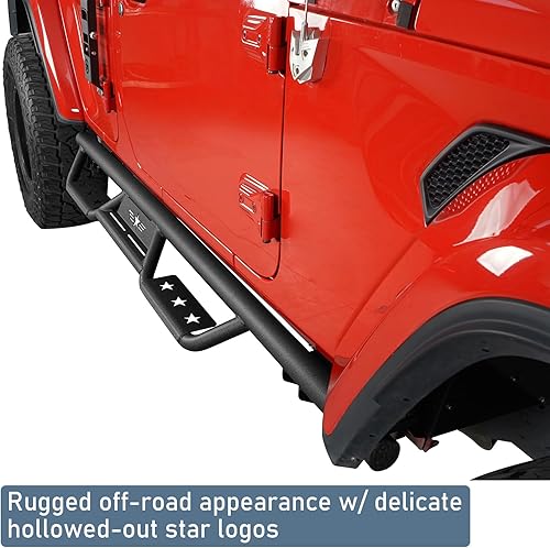 Miniatura 3 de u-Box Barras deslizantes laterales desplegables para Jeep Wrangler JL Unlimited de 4 puertas 2018 2019 2020 2021 2022 2023 2024 2025, rieles