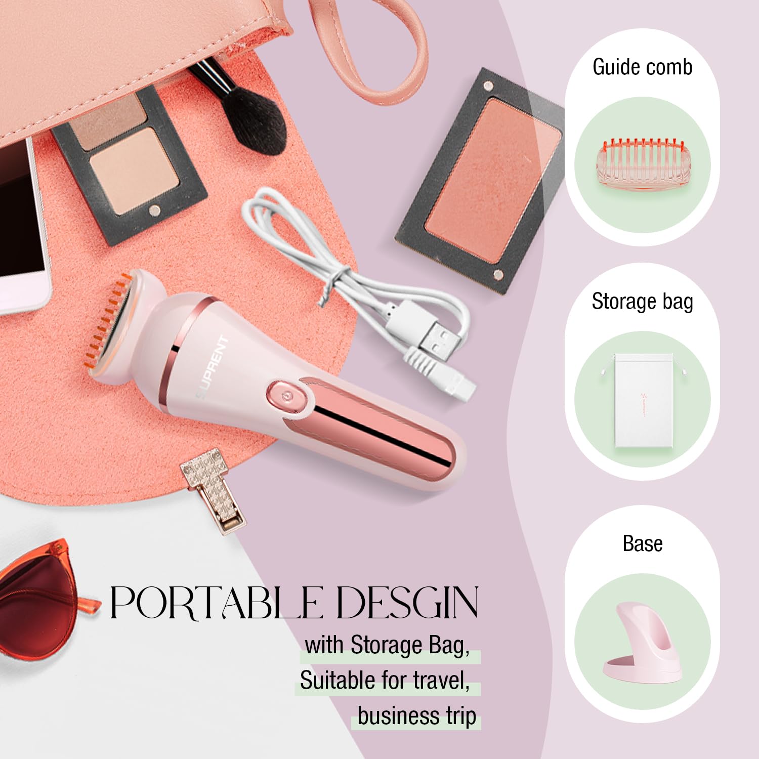 SUPRENT Electric Razors for Women - Wet & Dry Lady Shaver Hair Removal ...