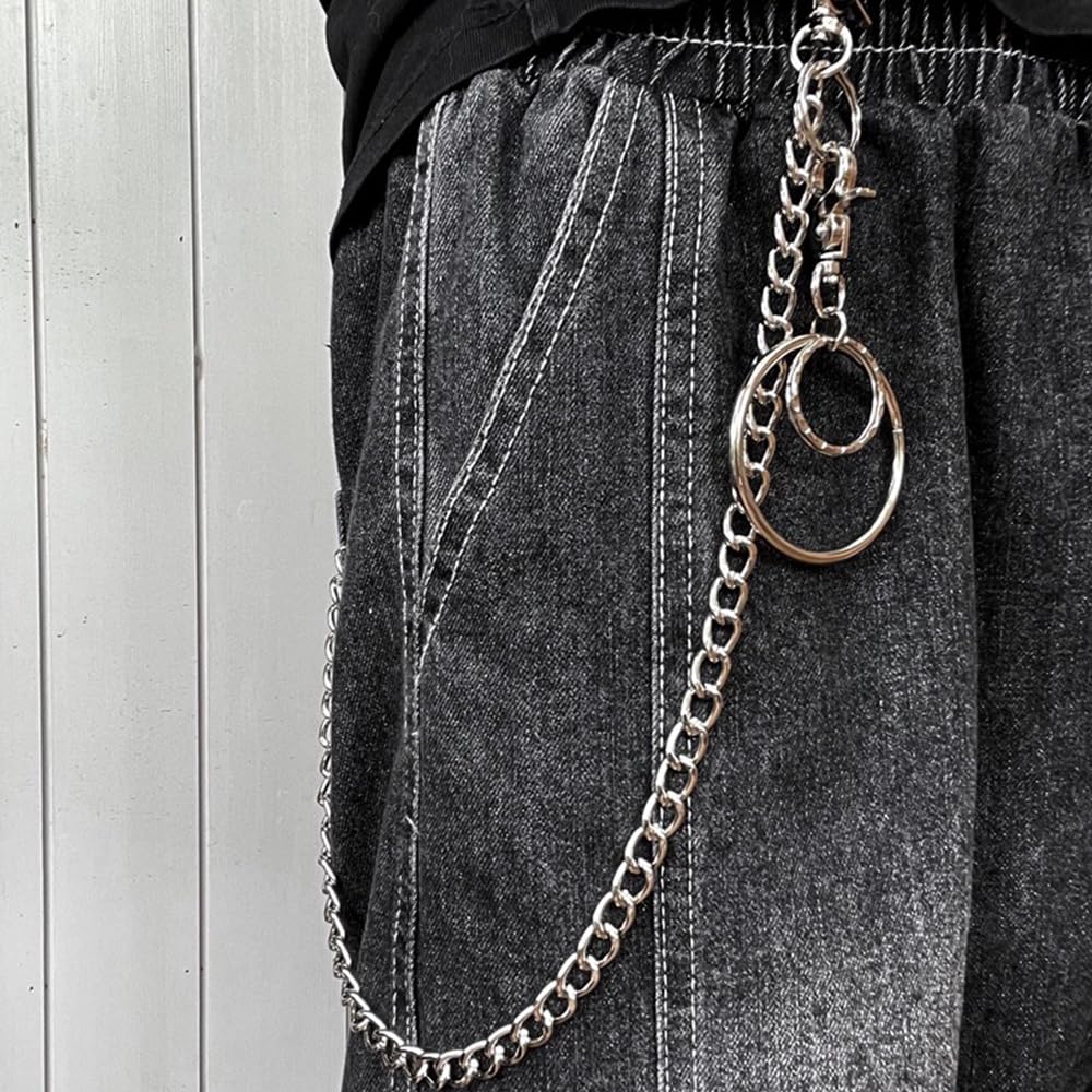 Visxcnu 2 Pieces Stainless Steel Wallet Chain, Long Key Chains for