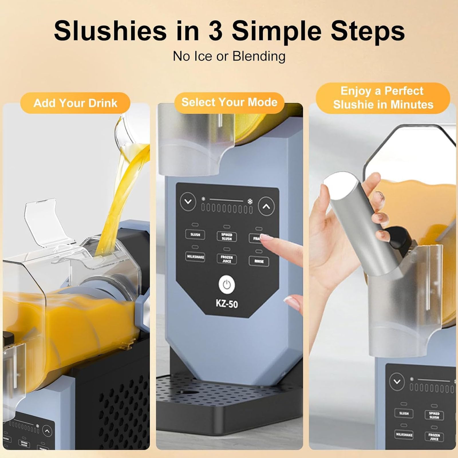 Machine à Slushie 2L, Machine à Slushy Pas Besoin de Glace pour la Maison, Machine à Boissons Glacées avec 5 Programmes Préréglés et Affichage LED, pour Crème Glacée, Frappes, Milk-Shake et Plus