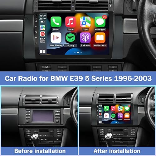 Miniatura 2 de Radio de coche para BMW E39 Serie 5 1996-2003, Android 10.1 Carplay pantalla táctil estéreo de coche con pantalla táctil capacitiva de 9 pulgadas de