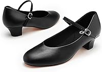 StelleAthletica Women's 1.5" Character Dance Shoes - Adjustable Ankle Strap for Ballroom, Salsa, Tango, Flamenco, Latin