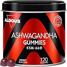 Ashwagandha Gummies - 120 Gommes Goût Cerise - Ashwagandha KSM-66 - Withania Somnifera - Anti Stress, Calme l'Anxiété, Relaxation Naturelle - Énergie et Vitalité - ALDOUS