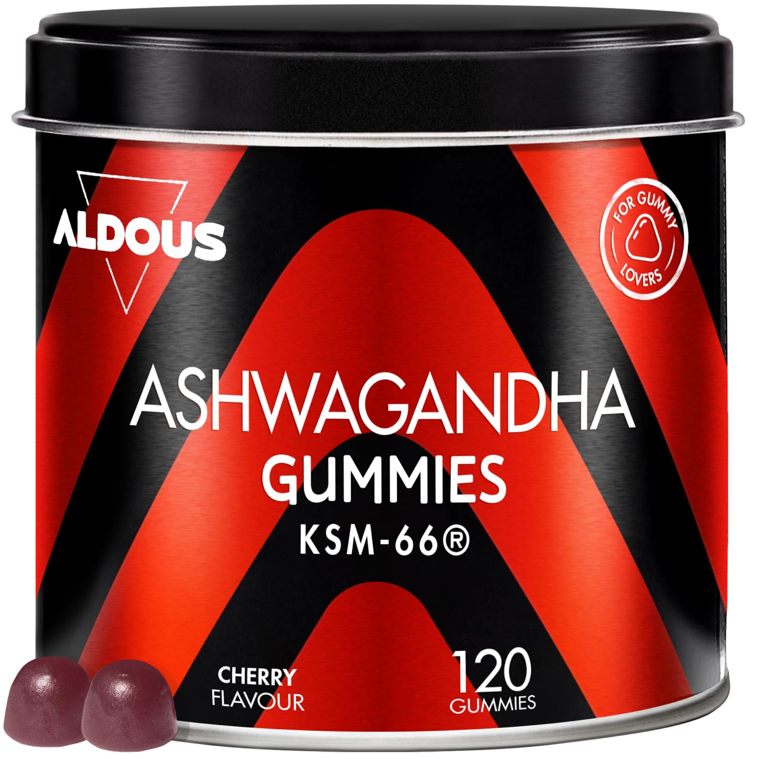Ashwagandha Gommose - 120 Caramelle Gommose - Ashwagandha KSM-66 - Integratore Antistress, Relax - Radice Withania Somnífera - Supporto Energia e Vitalità - Vegan - ALDOUS