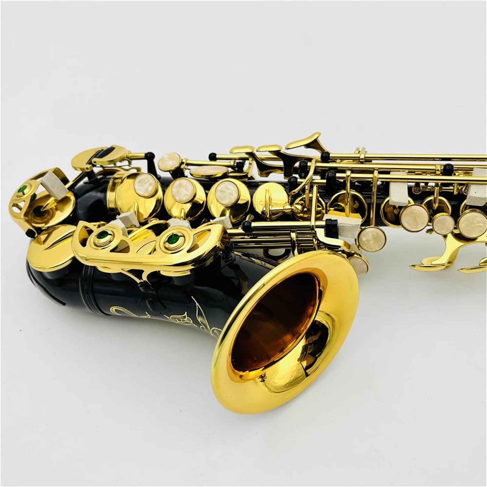 Saxofones Saxofón Curvo Profesional B-Flat Saxofón con Patrón Exquisito Grabado