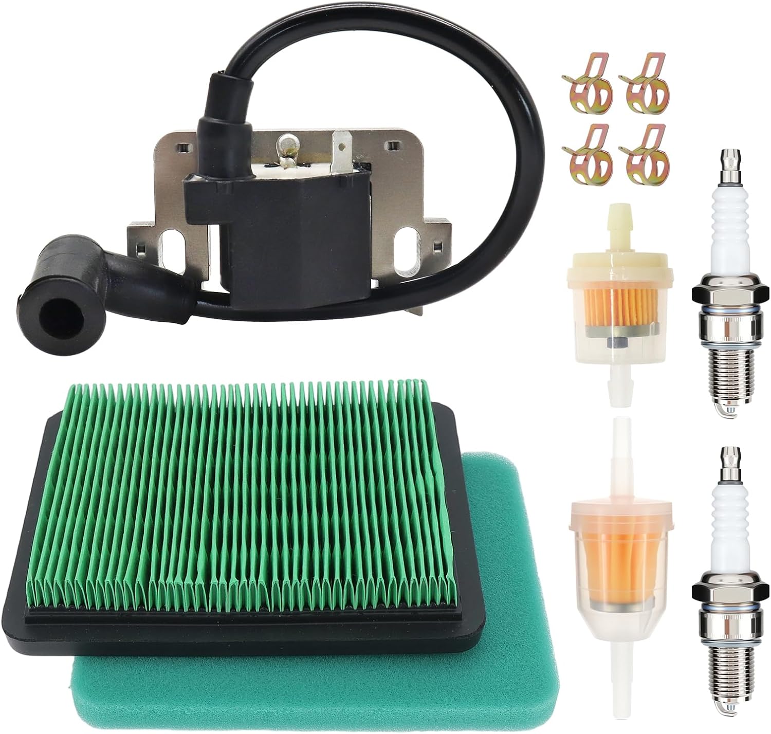 GCV160 Air Filter Kit with Ignition Coil Fit for Honda GC160 GCV190 GC190 Engine for Honda HRS216 HRB216 HRR216 HRX217K Series Mower Tune Up Kit Repalce 17211-ZL8-023