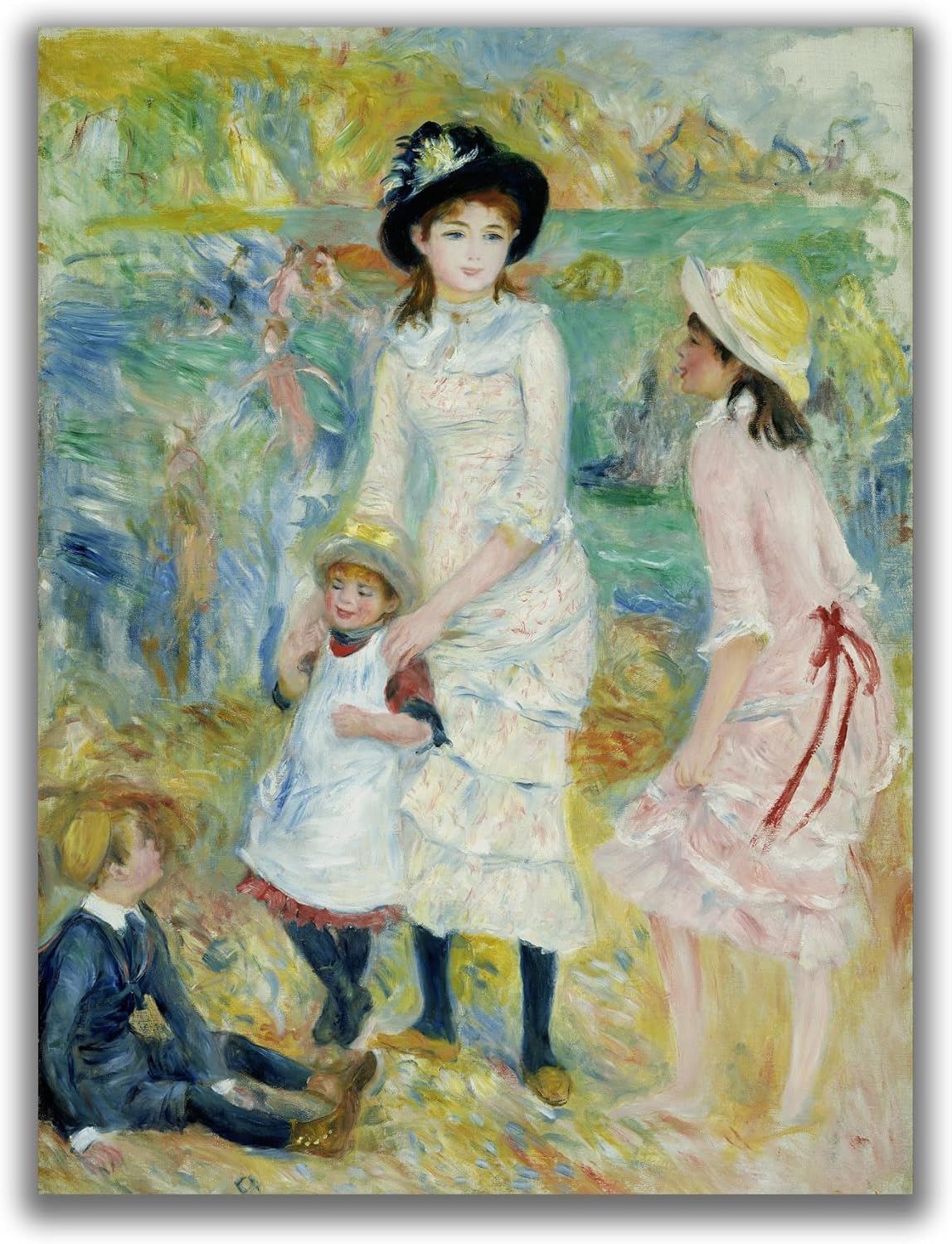Waeta Rnvzx Pierre-Auguste Renoir Poster Children on The Seashore Guernsey Canvas Painting Vintage Wall Art Prints For Modern Home Decor Picture 50x70cm No Frame