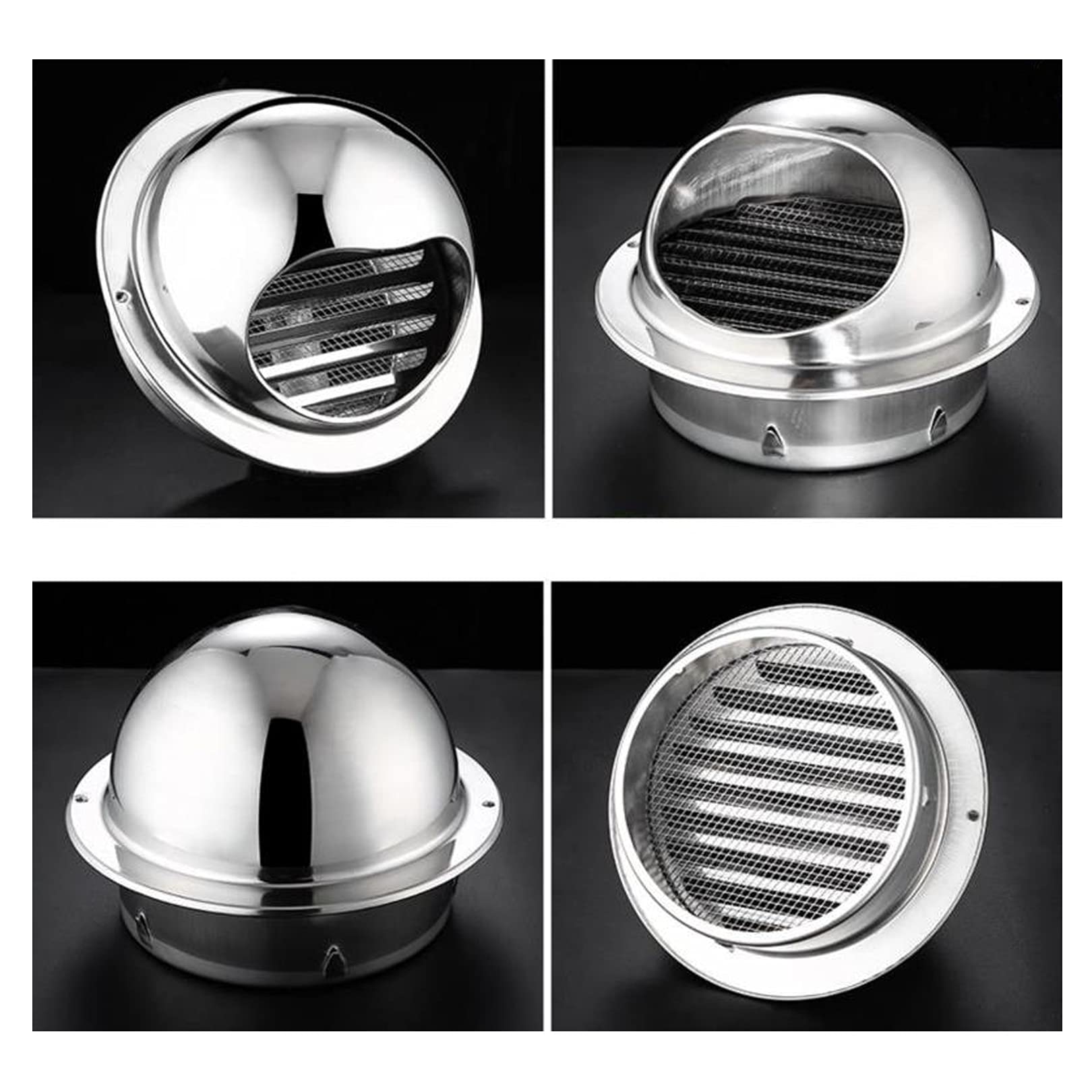 LIGUOYI Grille D'aération Ronde en Acier Inoxydable 110mm ~ 300mm Grille De Ventilation pour Cuisine Mural Bouches D'aération avec Filet Anti-Oiseau, Aérateur Rond pour L’évacuation De L'air