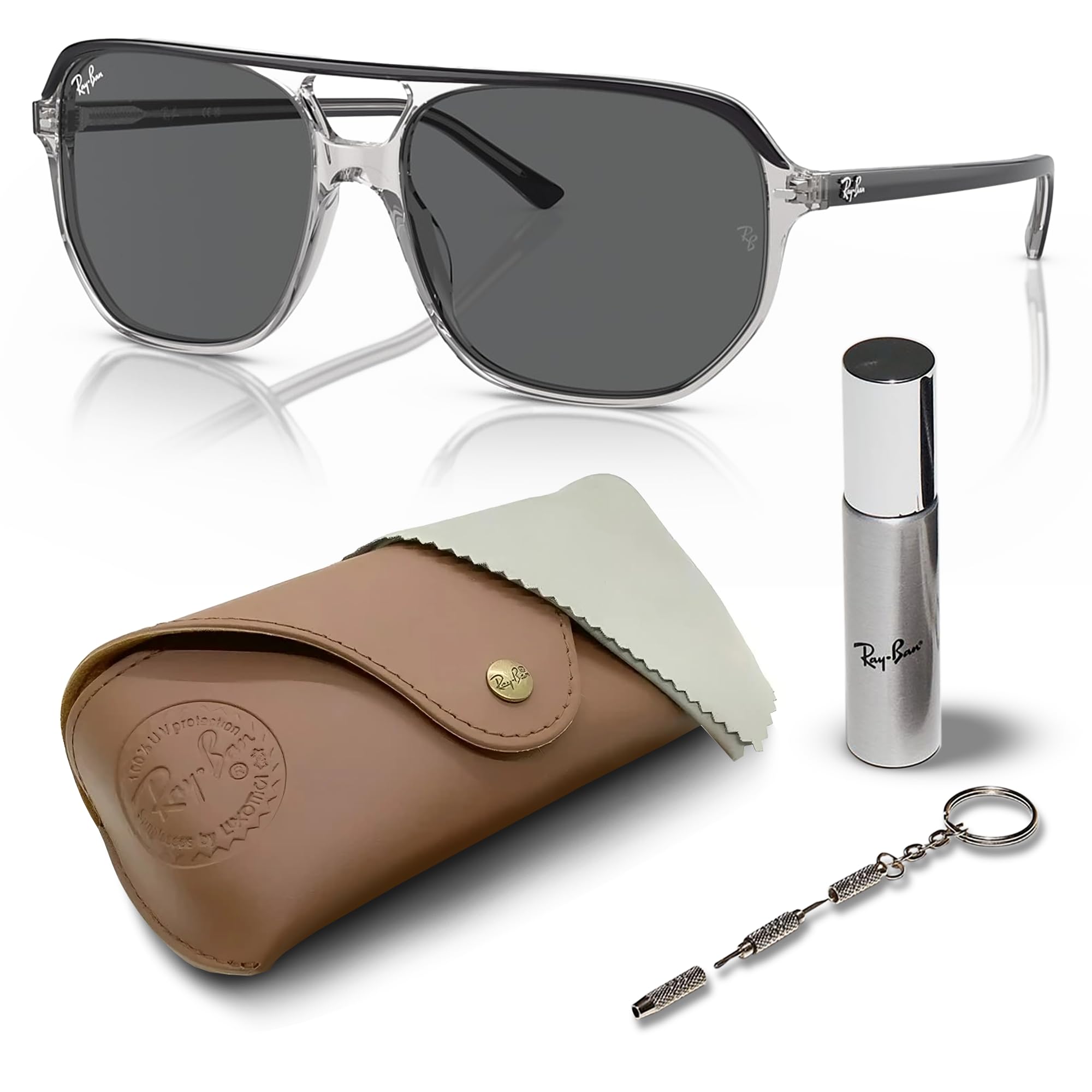 Ray-Ban RB2205 BILL ONE Square-Round Shaped Sunglasses for Men & Women with Official RAYBAN Eyewear Kit