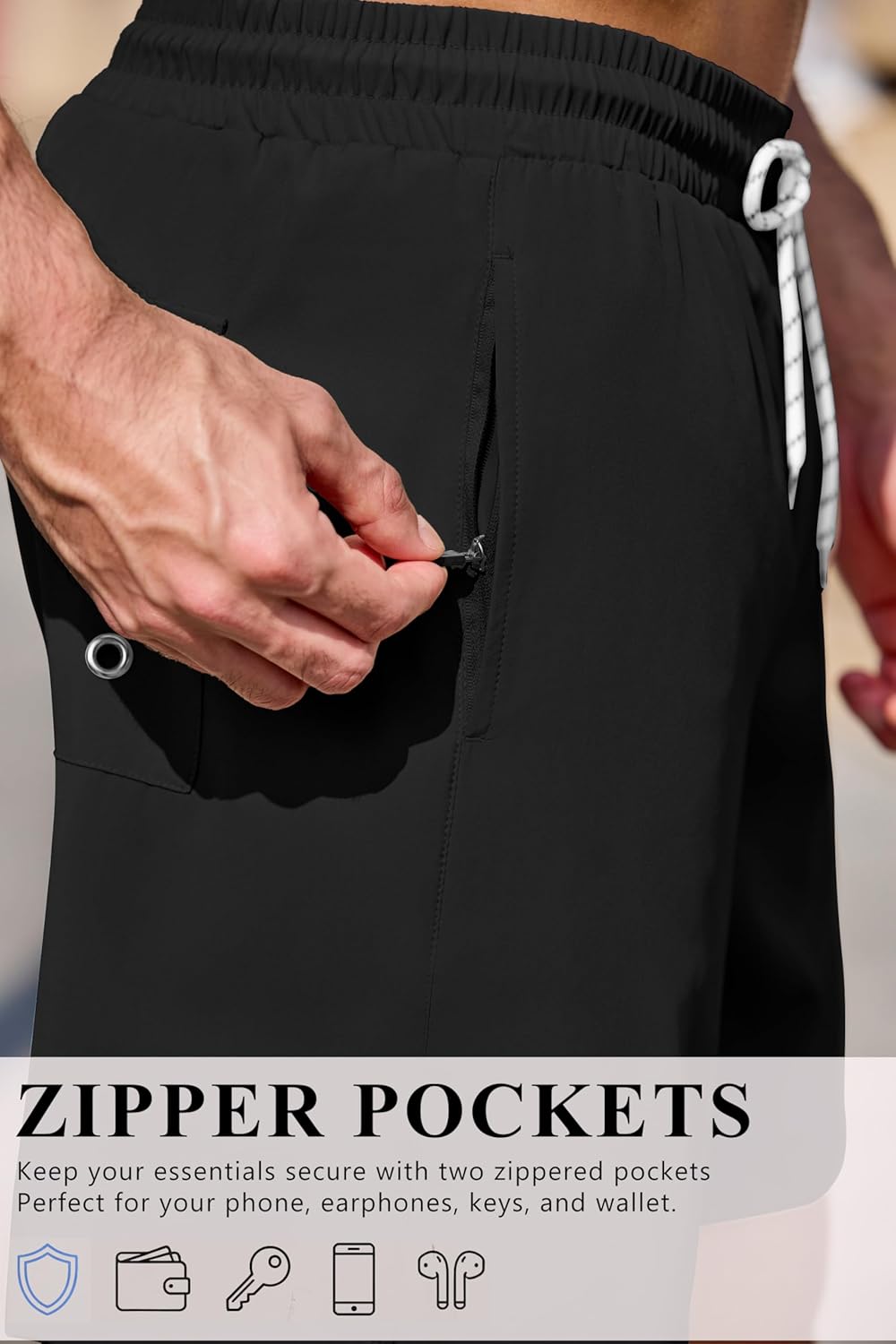 COOFANDY Men's 7" Swim Trunks with Compression Liner Stretch Swimming Shorts with Zipper Pockets - Image 5