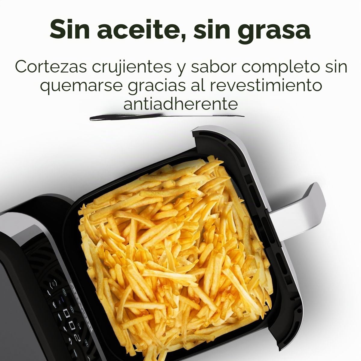 Freidora de aire caliente ProfiCook de 8 L, sin aceite ni grasa, con 7 programas, freidora de aire caliente XXL con poco humo y olores, PC-FR 1269 H