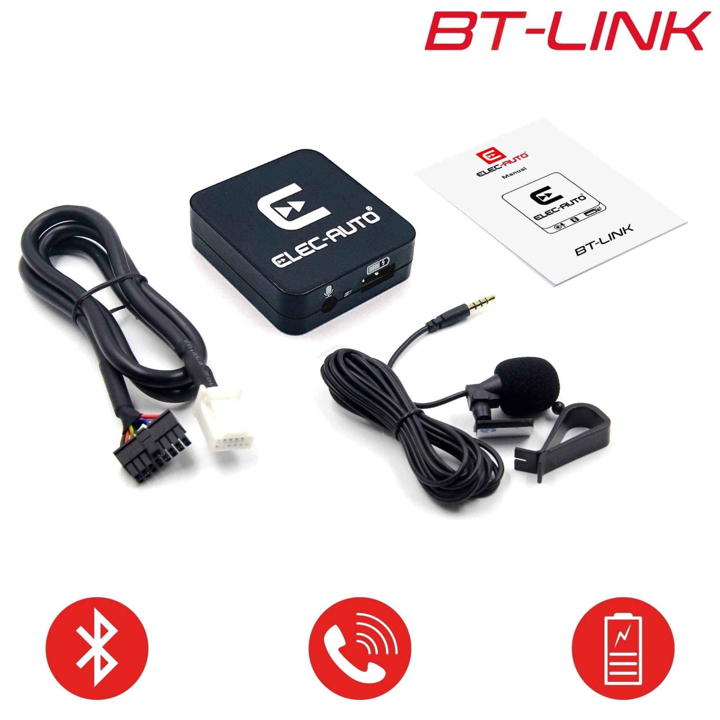 Interfaccia Bluetooth e ausiliaria compatibile con Toyota | Kit vivavoce Streaming audio con microfono | Caricabatterie per smartphone | Invisible Invisible
