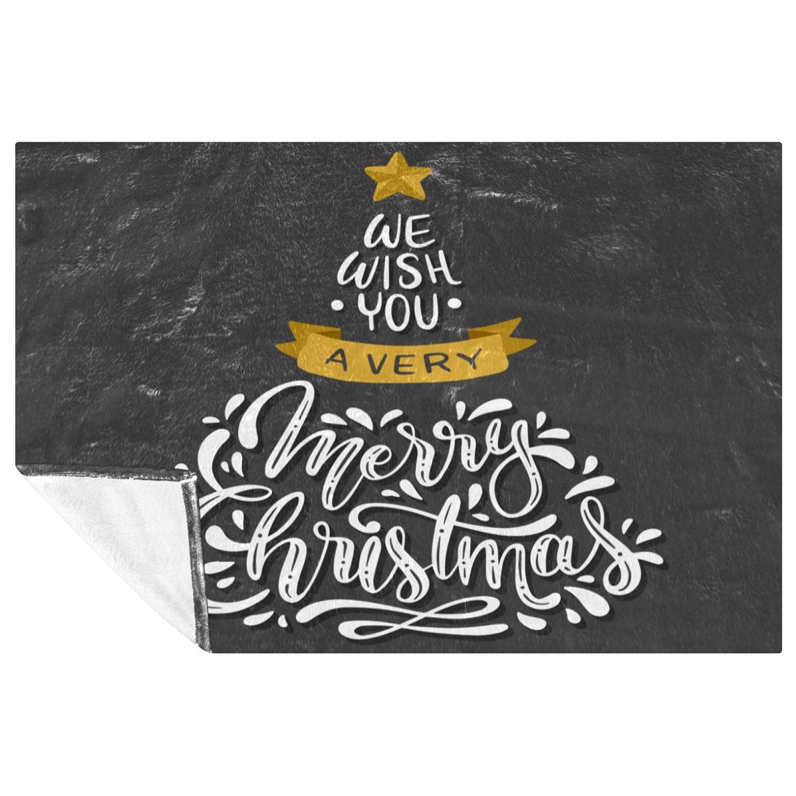 Couverture de Noël We Wish You A Merry Christmas, le cadeau idéal pour le lit et les soirées cocooning