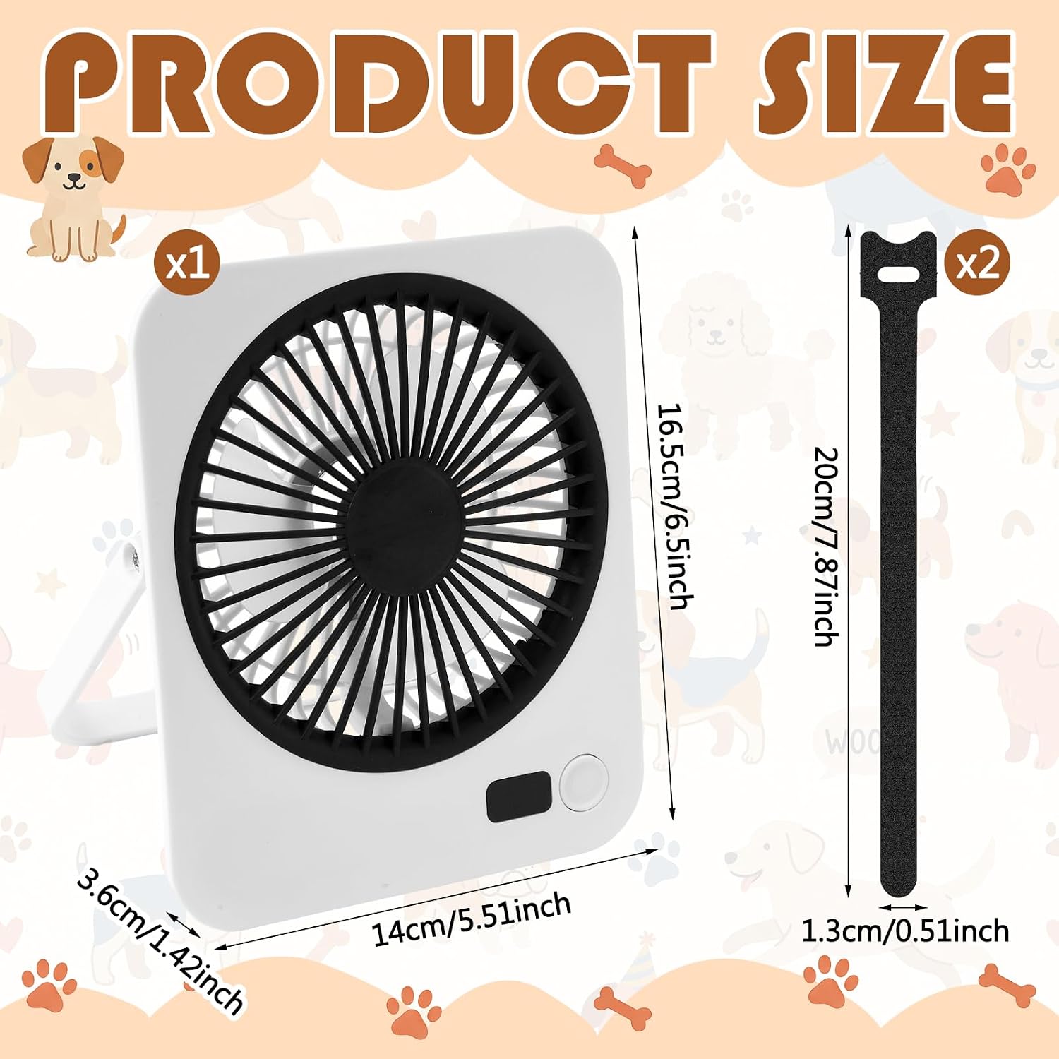 1 Pcs Pet Crate Fan for Cooling Dogs and Other Pets Quiet Portable Battery Kennel Fan 5 Cooling Speeds Battery Operated & USB Powered (White and Black)