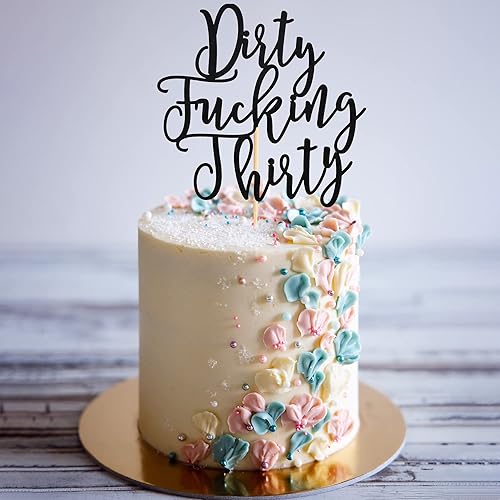 Vista 10 de Dirty Thirty - Decoración para tartas de 30 cumpleaños, decoración para pastel de cumpleaños de 30 años, suministros de decoración de fiesta de Oro