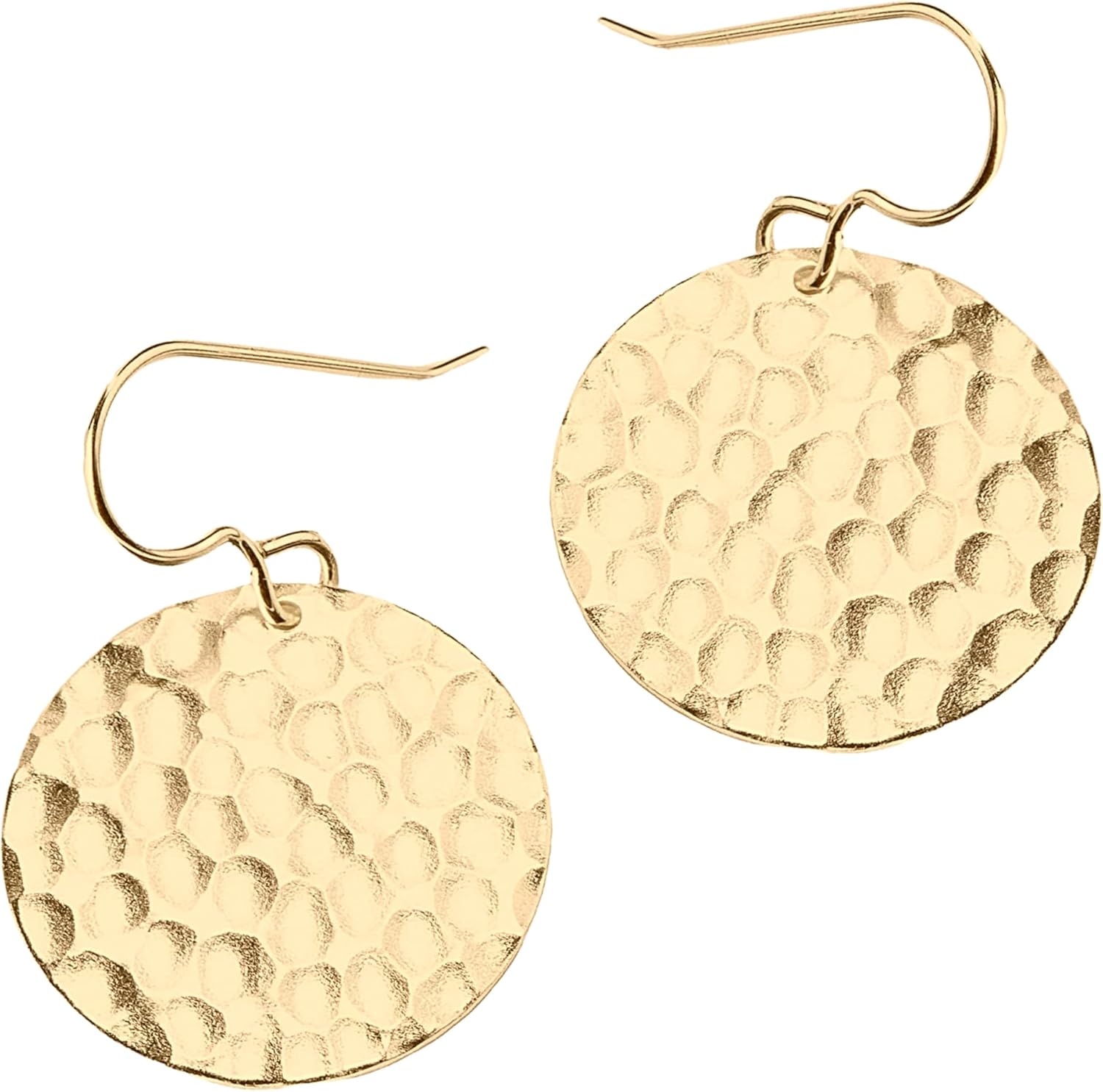 Hammered Dangle Earrings | Large Textured Drop Earrings in Silver, Gold, or Rose Gold