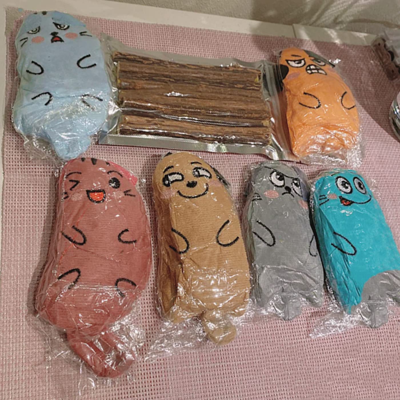 Giocattoli Per Gatti Con Erba Gatta - 6 Topini E 10 Bastoncini, Per Divertimento E Salute Dentale - Foto 3