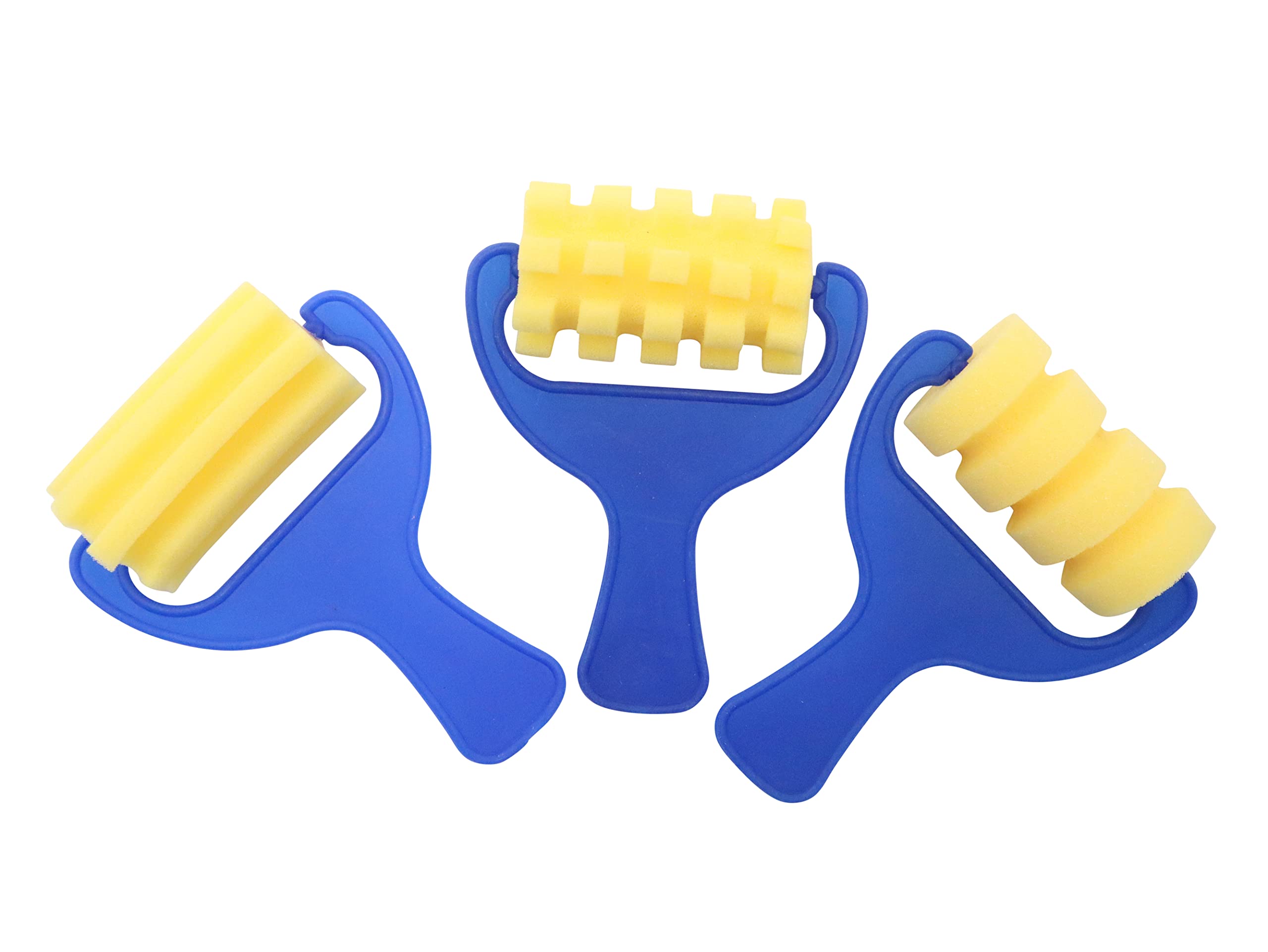 Craftplay Painting rollers | Patterned sponge painting rollers | Plastic handle | Pack of 3 | Set 2
