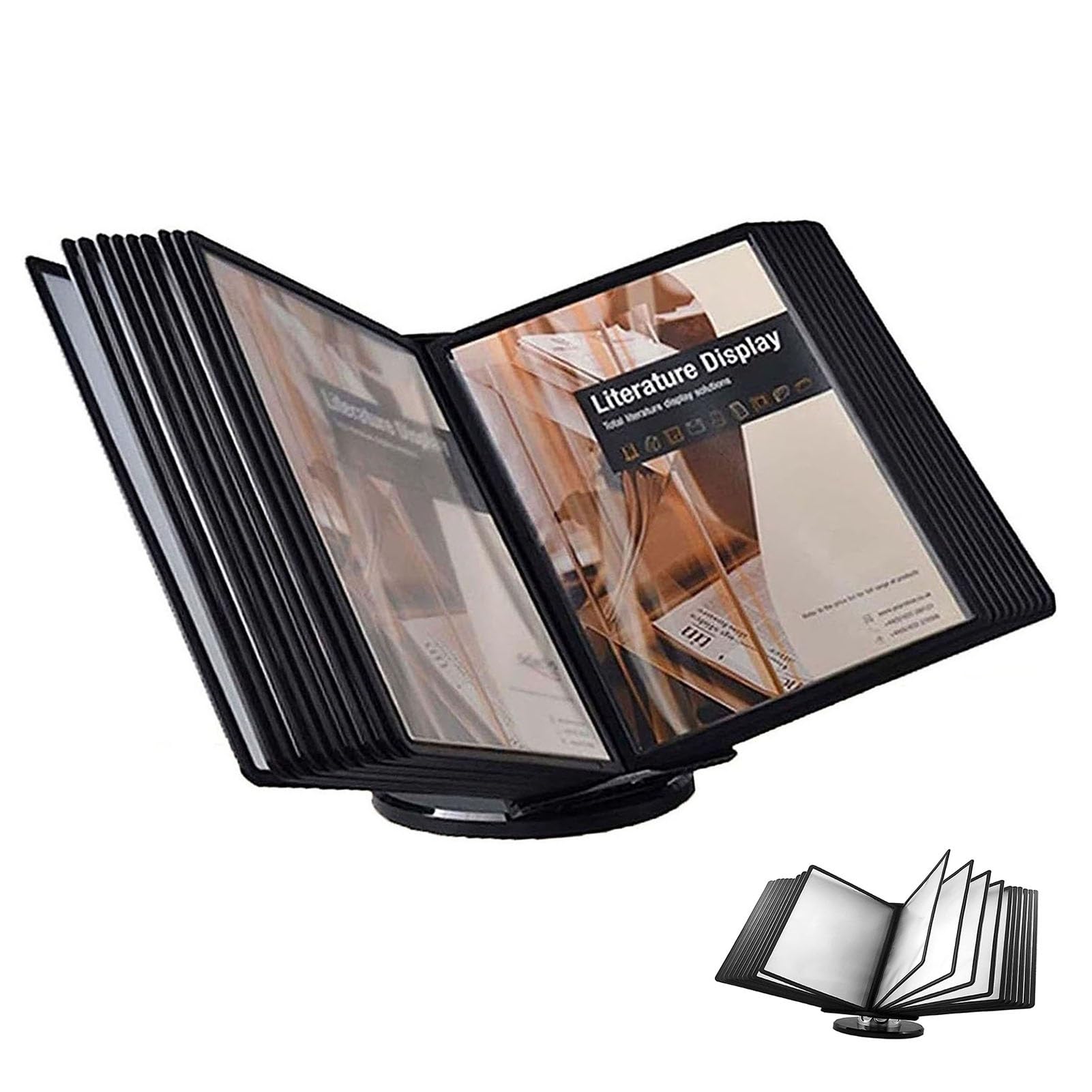 OLSKFUH Adjustable Desktop Folder - File Organizer For Desk 20 Display Pockets 40 Sheet Capacity Desk Reference Org,