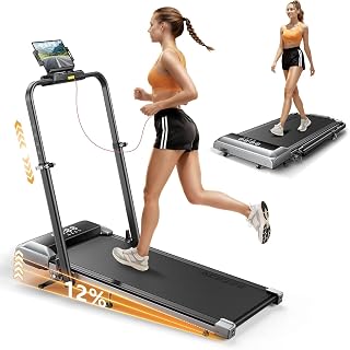laufband für zuhause mit Neigung, 5 IN 1 Walking Pad mit 12% Steigung, 2.5HP Klappbar Laufband für Zuhause & Büro,2-LED-Anzeige,Bis 136kg Belastbar,Keine Installation - Amazon product rated Grade A