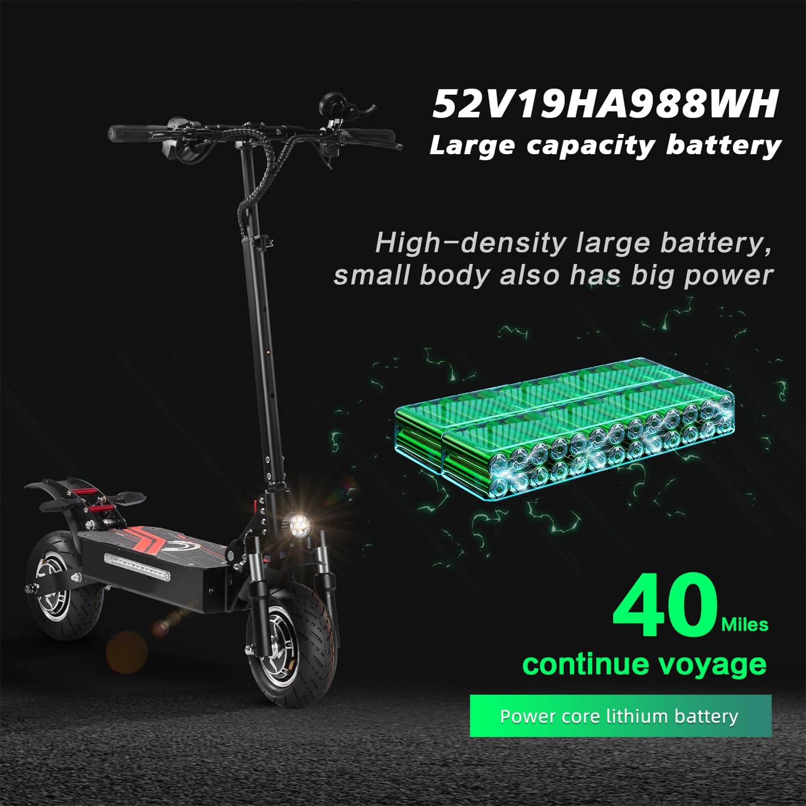 Q7Pro Adult Electric Scooter, 3200W Dual Motors, up to 75KM/H, 10-inch All-Terrain Quiet Tires, Folding Commuter Electric Scooter, high Speed Off-Road