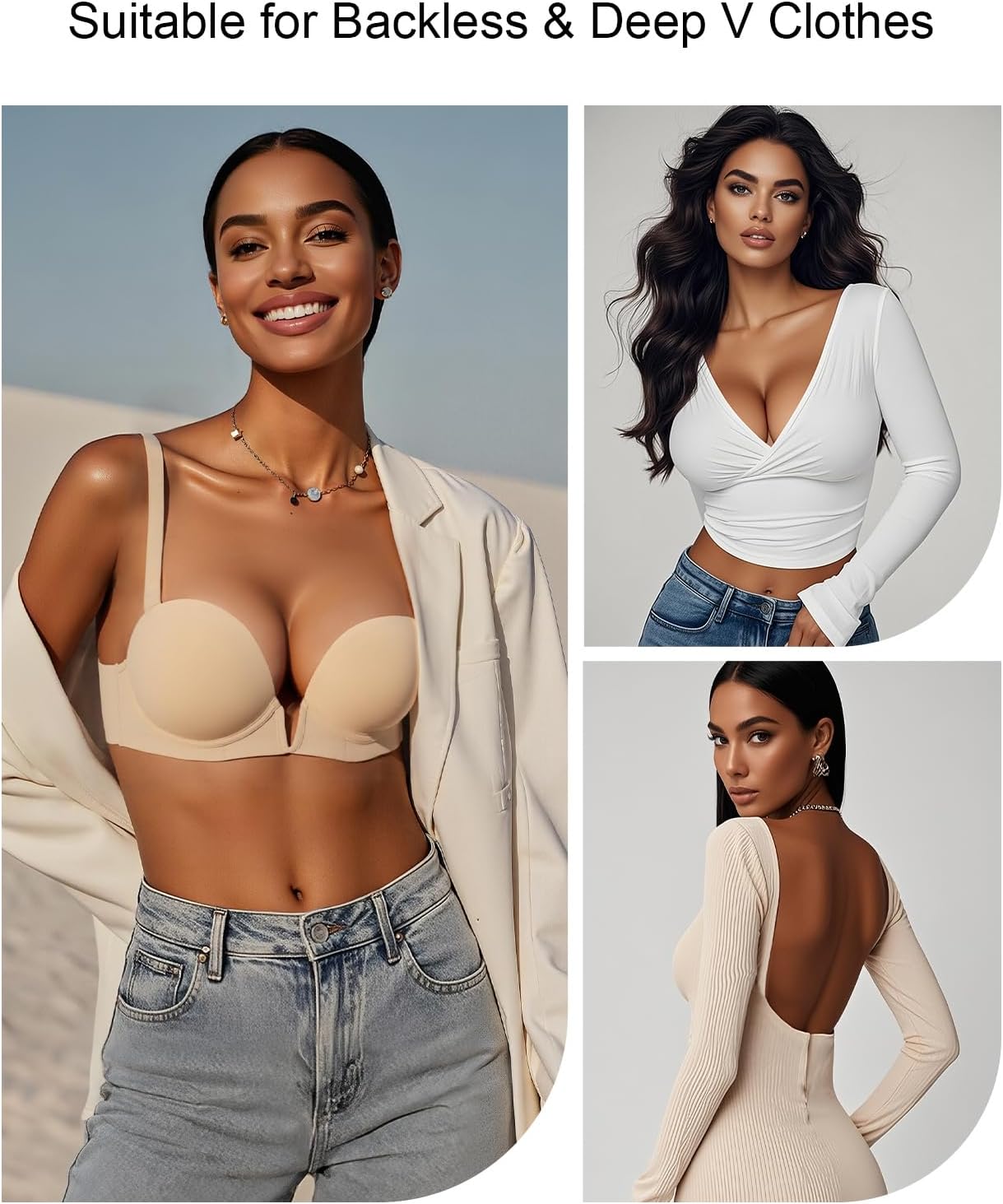 Women's Backless Bra with Clear Back Straps - Image 4