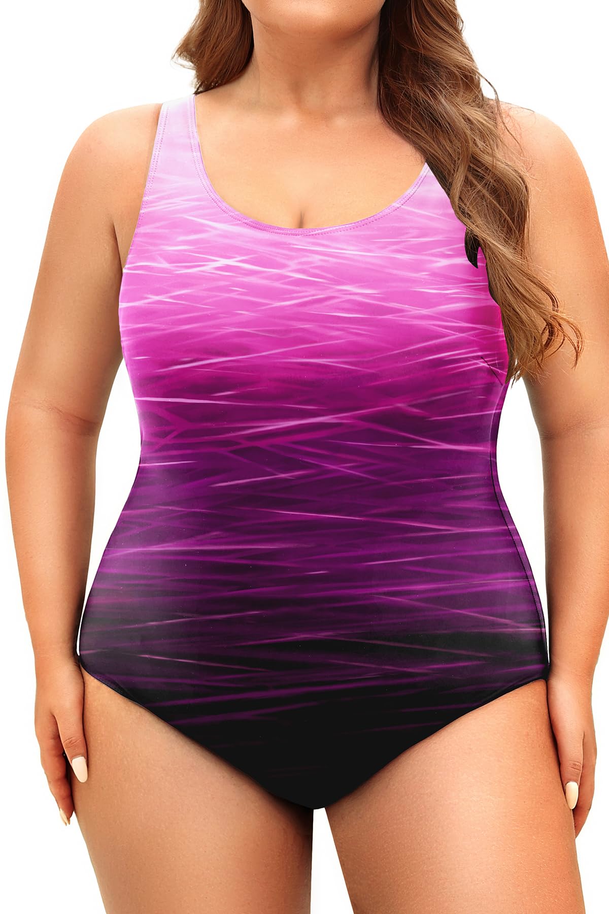 Holipick Womens Plus Size One Piece Swimsuits Tummy Control Bathing Suits Sporty Swimwear