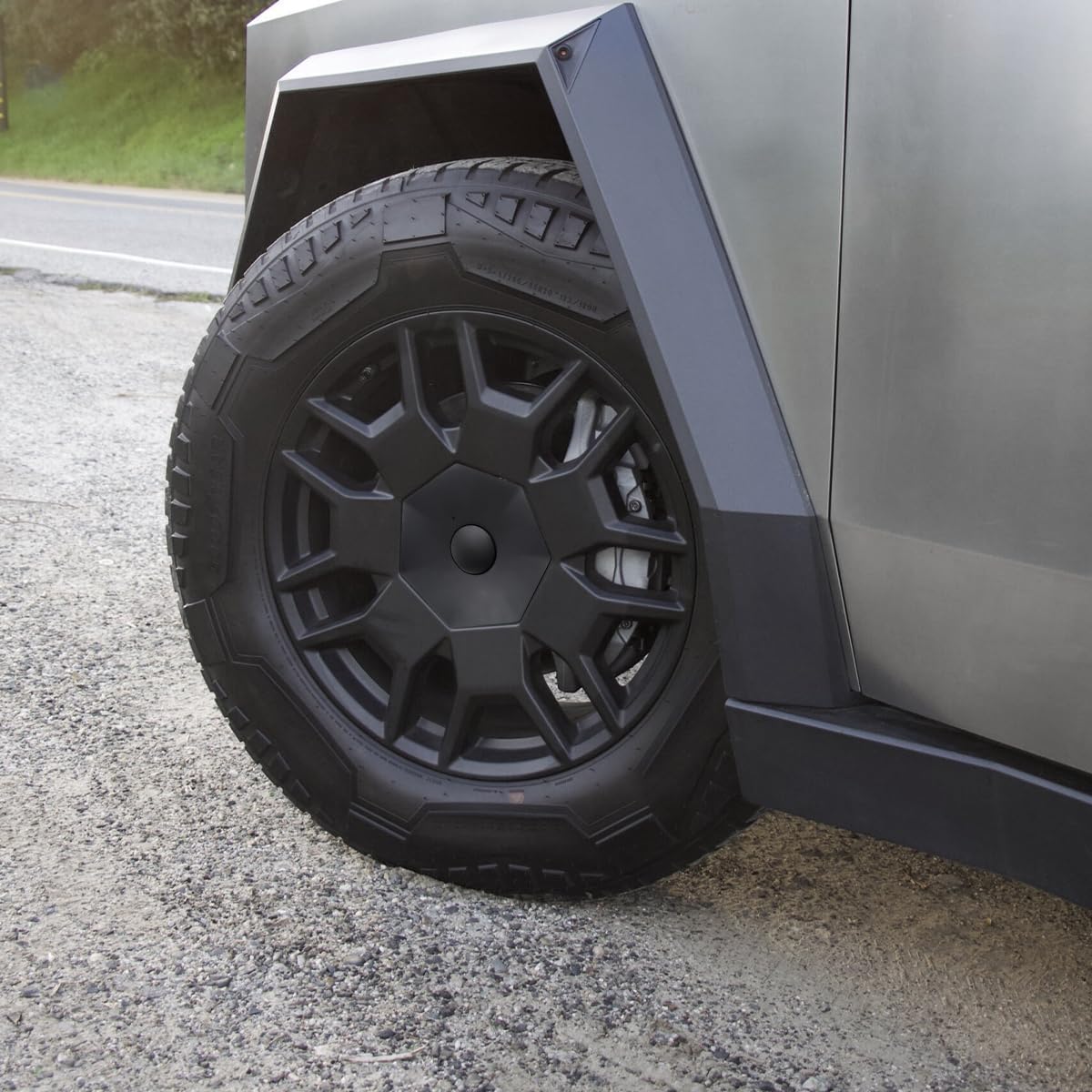 Wheel Hub Center Caps Compatible for Tesla Cybertruck Accessories Full Coverage Cybertruck Wheel Caps ABS Hubcaps Wheel Cover Caps, Only Compatible with All Terrain Tires