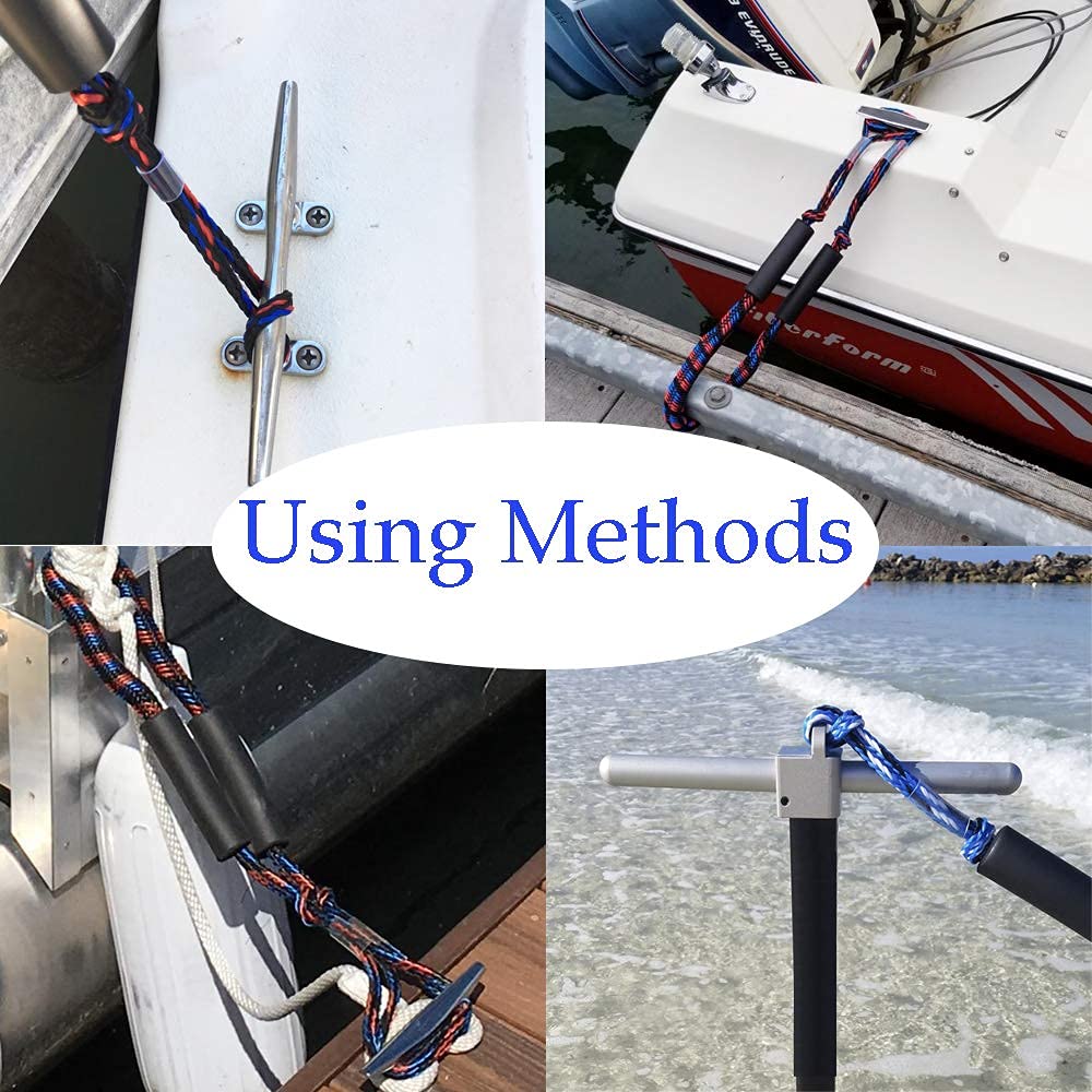 Boat Bungee Dock Lines - 4 Pack for PWC & Boats -7