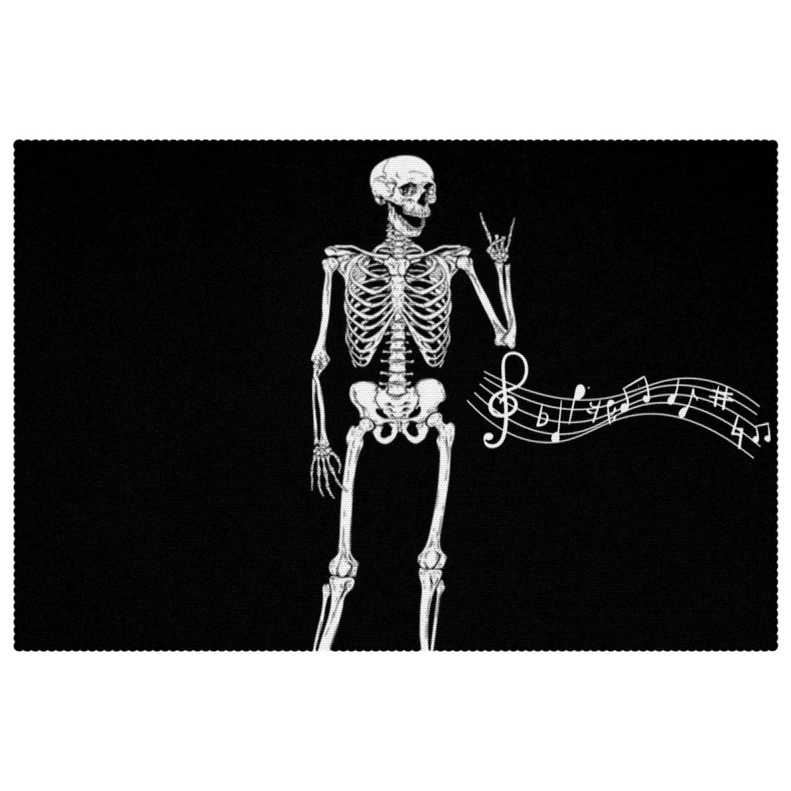 Set de table halloween ou dîner à thème lot de 6 tapis de table squelette de roche