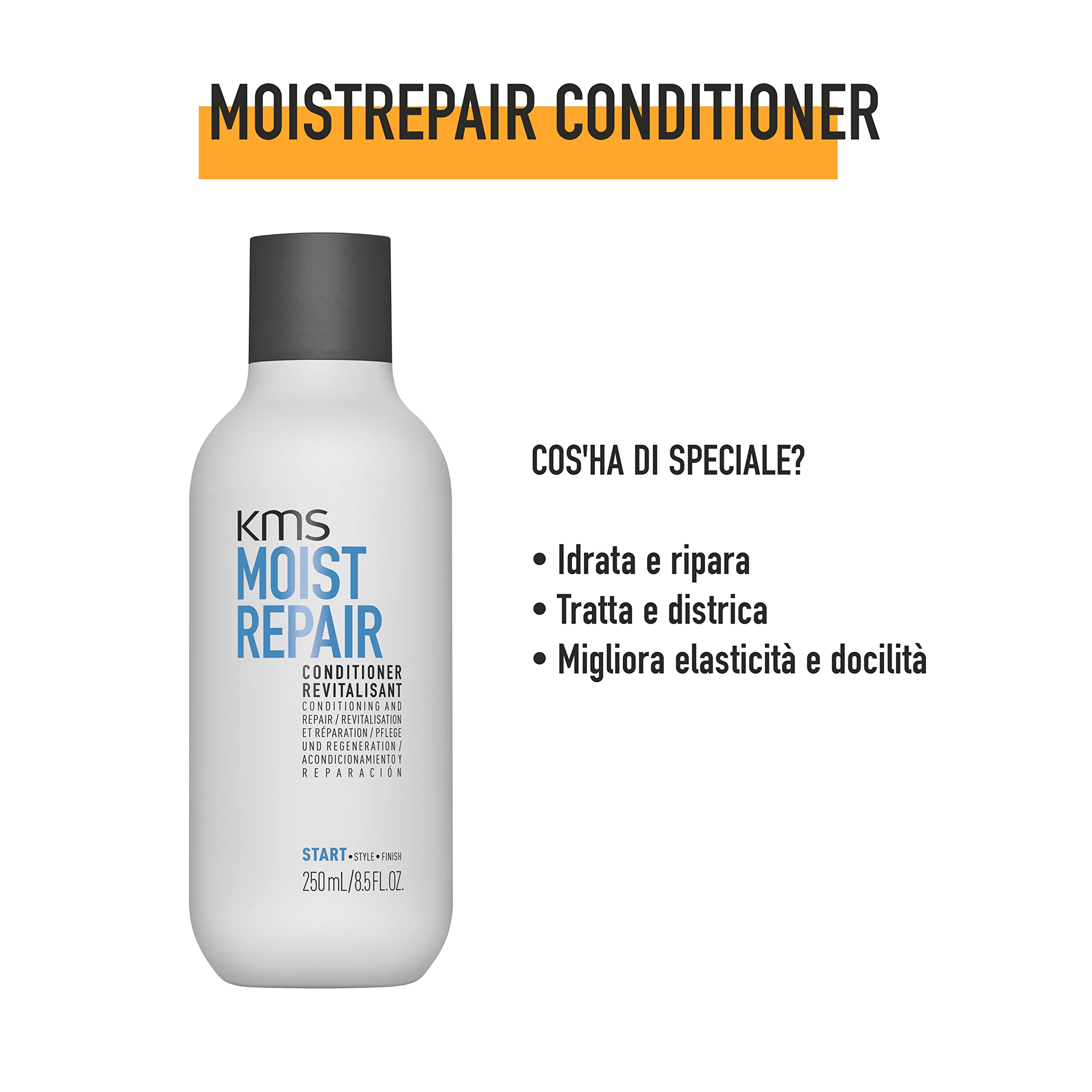 KMS MOISTREPAIR, Balsamo per capelli normali o secchi, 250ml