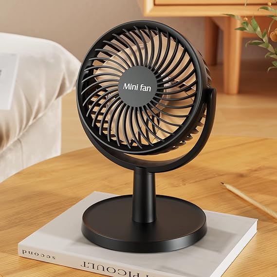 Quietest Desk USB Fan with 4 Settings, Small but Mighty, Portable Mini